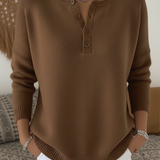 Helena | Pull Henley Boutonné en Maille