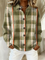 Lisette | Cardigan à Carreaux Olive Boutonné