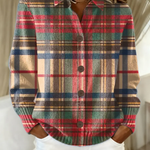 Dominique | Cardigan à Carreaux Multicolore Boutonné