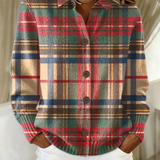 Dominique | Cardigan à Carreaux Multicolore Boutonné