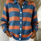 Monique | Cardigan Tricoté Rayé
