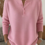 Helena | Pull Henley Boutonné en Maille
