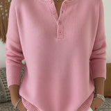 Helena | Pull Henley Boutonné en Maille