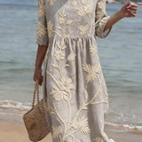 Inès – Robe d'Été Florale Encolure Ronde