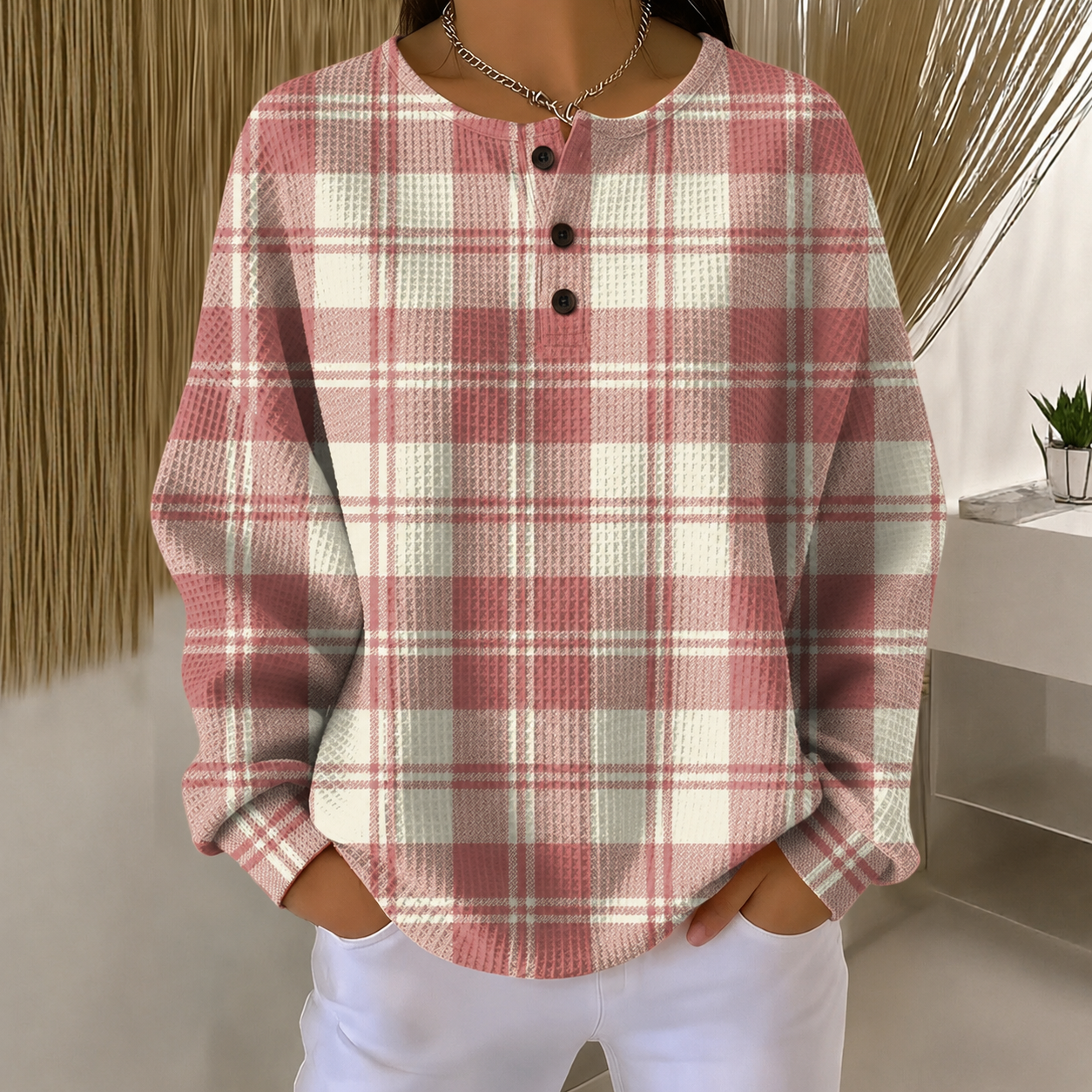 Manon – Sweat Carreaux Roses