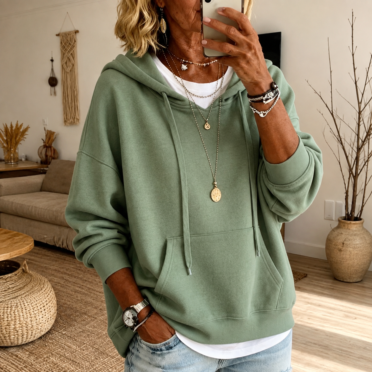 Amandine – Pull Vert Sauge