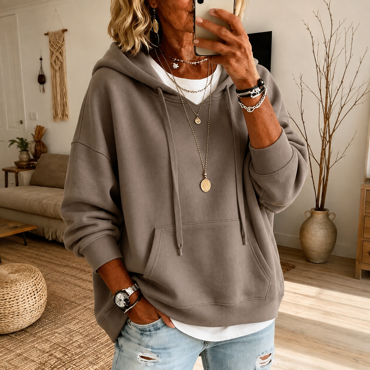 Élodie – Pull Taupe