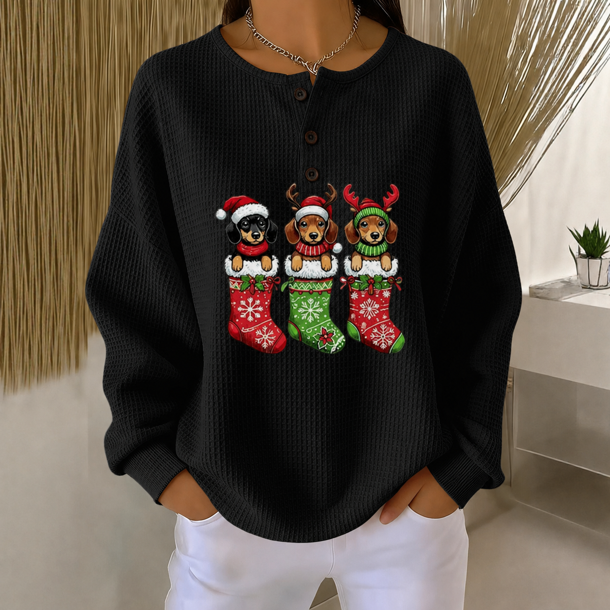 Émilie – Sweat Chiots noire