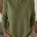 Helena | Pull Henley Boutonné en Maille