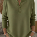 Helena | Pull Henley Boutonné en Maille