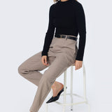 Melanie | Top en Maille Col Montant a Manches Longues