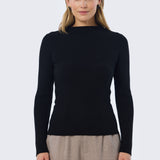 Melanie | Top en Maille Col Montant a Manches Longues
