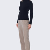 Melanie | Top en Maille Col Montant a Manches Longues