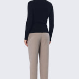 Melanie | Top en Maille Col Montant a Manches Longues