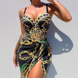 Nathalie - Maillot une pièce push-up avec jupe de plage