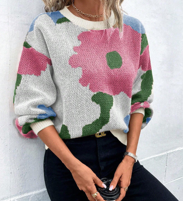 Margot | Pull a Motif Floral pour Femme