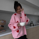 Thea | Pull Brode de Coeurs pour Femme