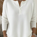 Helena | Pull Henley Boutonné en Maille
