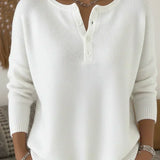 Helena | Pull Henley Boutonné en Maille