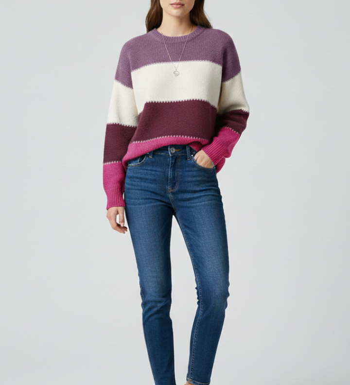 Estelle | Pull Raye a Manches Longues