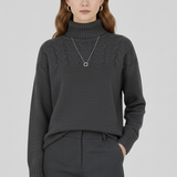 Blanche | Pull Torsade a Col Roule