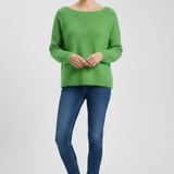 Roxane | Pull Encolure Large en Maille Brossee