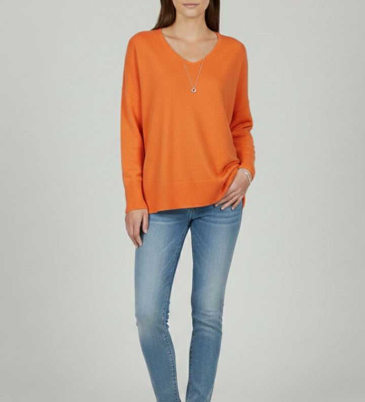 Delphine | Pull Col en V Epaules Tombantes