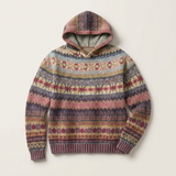 Alix | Sweat a Capuche en Maille a Motif Geometrique