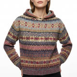 Alix | Sweat a Capuche en Maille a Motif Geometrique