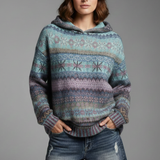 Alix | Sweat a Capuche en Maille a Motif Geometrique