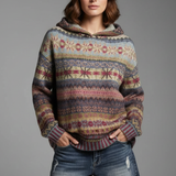 Alix | Sweat a Capuche en Maille a Motif Geometrique