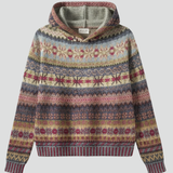 Alix | Sweat a Capuche en Maille a Motif Geometrique