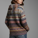 Alix | Sweat a Capuche en Maille a Motif Geometrique