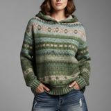 Alix | Sweat a Capuche en Maille a Motif Geometrique