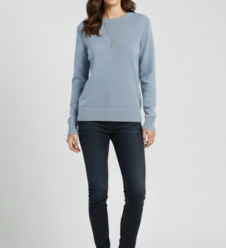 Severine | Pull Col Rond a Ourlet Cotele