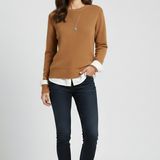 Severine | Pull Col Rond a Ourlet Cotele