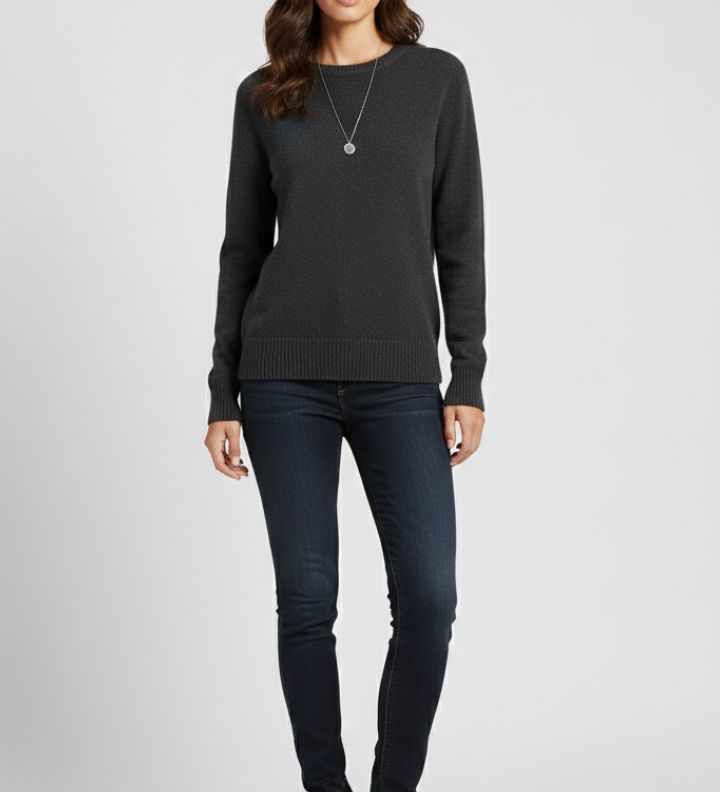 Severine | Pull Col Rond a Ourlet Cotele