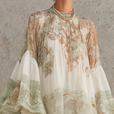 Rosalia | Robe Mini à Volants Rayures Vertes