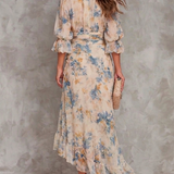 Alira | Robe Maxi Asymétrique à Motif Floral