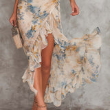 Alira | Robe Maxi Asymétrique à Motif Floral