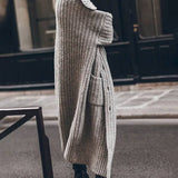 Lucile | Cardigan Long Oversize en Maille Côtelée