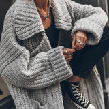 Lucile | Cardigan Long Oversize en Maille Côtelée