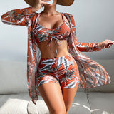 Joëlle - Ensemble bikini 3 pièces imprimé