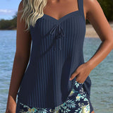 Aurélie - Tankini rayé avec short de plage