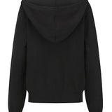 Cardigan Noir à Capuche et Boutons