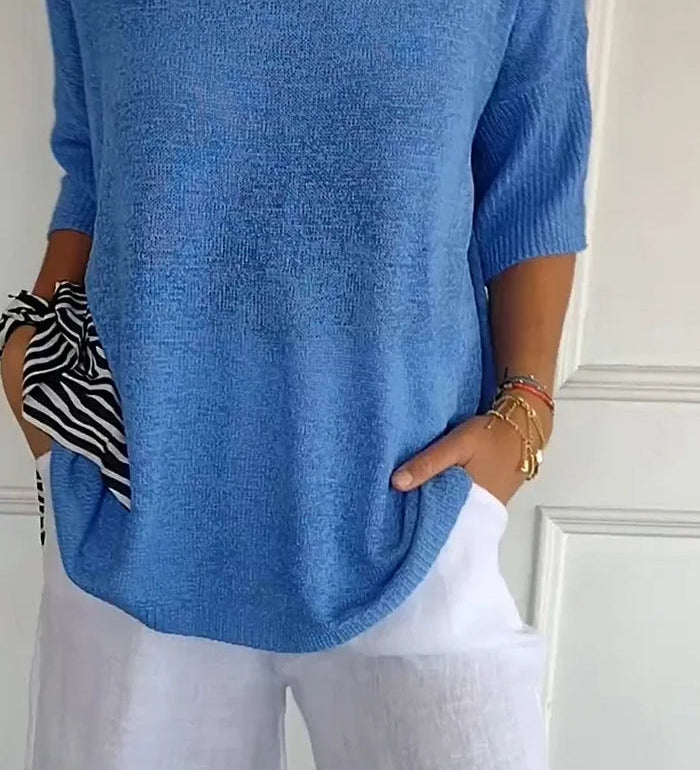 Solene | Top Pull Oversize a Col en V