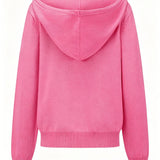 Cardigan Rose à Capuche et Boutons