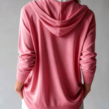 Cardigan Rose à Capuche et Boutons