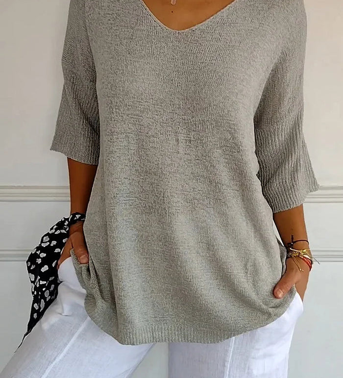 Solene | Top Pull Oversize a Col en V