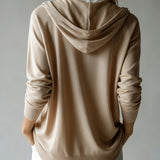 Cardigan Kaki à Capuche et Boutons